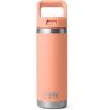 imageYETI Rambler 18 oz Bottle Vacuum Insulated Stainless Steel with Straw CapLowcountry Peach