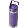 imageYETI Rambler 18 oz Bottle Vacuum Insulated Stainless Steel with Straw CapPeak Purple