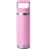 imageYETI Rambler 18 oz Bottle Vacuum Insulated Stainless Steel with Straw CapPower Pink