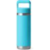 imageYETI Rambler 18 oz Bottle Vacuum Insulated Stainless Steel with Straw CapReef Blue