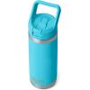 imageYETI Rambler 18 oz Bottle Vacuum Insulated Stainless Steel with Straw CapReef Blue
