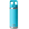 imageYETI Rambler 18 oz Bottle Vacuum Insulated Stainless Steel with Straw CapReef Blue