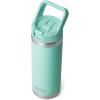 imageYETI Rambler 18 oz Bottle Vacuum Insulated Stainless Steel with Straw CapSeafoam