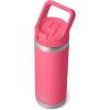 imageYETI Rambler 18 oz Bottle Vacuum Insulated Stainless Steel with Straw CapTropical Pink