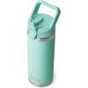 imageYETI Rambler 18 oz Bottle Vacuum Insulated Stainless Steel with Straw CapSeafoam