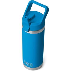 imageYETI Rambler 18 oz Bottle Vacuum Insulated Stainless Steel with Straw CapBig Wave Blue