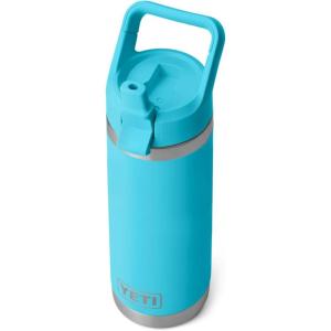 imageYETI Rambler 18 oz Bottle Vacuum Insulated Stainless Steel with Straw CapReef Blue