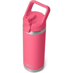 imageYETI Rambler 18 oz Bottle Vacuum Insulated Stainless Steel with Straw CapTropical Pink