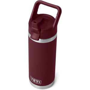 imageYETI Rambler 18 oz Bottle Vacuum Insulated Stainless Steel with Straw CapWild Vine Red