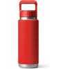 imageYETI Rambler 26 oz Bottle Vacuum Insulated Stainless Steel with Color Matching Straw CapCanyon Red