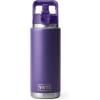 imageYETI Rambler 26 oz Bottle Vacuum Insulated Stainless Steel with Color Matching Straw CapPeak Purple
