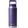 imageYETI Rambler 26 oz Bottle Vacuum Insulated Stainless Steel with Color Matching Straw CapPeak Purple