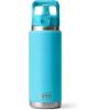 imageYETI Rambler 26 oz Bottle Vacuum Insulated Stainless Steel with Color Matching Straw CapReef Blue