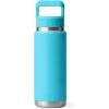 imageYETI Rambler 26 oz Bottle Vacuum Insulated Stainless Steel with Color Matching Straw CapReef Blue
