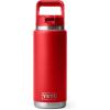 imageYETI Rambler 26 oz Bottle Vacuum Insulated Stainless Steel with Color Matching Straw CapRescue Red