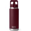 imageYETI Rambler 26 oz Bottle Vacuum Insulated Stainless Steel with Color Matching Straw CapWild Vine Red