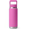 imageYETI Rambler 26 oz Bottle Vacuum Insulated Stainless Steel with Color Matching Straw CapWildflower Fuchsia