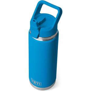 imageYETI Rambler 26 oz Bottle Vacuum Insulated Stainless Steel with Color Matching Straw CapBig Wave Blue