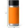 imageYETI Rambler 12 oz Bottle Stainless Steel Vacuum Insulated with Hot Shot CapKing Crab