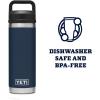imageYETI Rambler 18 oz Bottle Vacuum Insulated Stainless Steel with Chug CapNavy