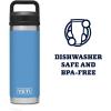 imageYETI Rambler 18 oz Bottle Vacuum Insulated Stainless Steel with Chug CapPacific Blue