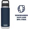imageYETI Rambler 26 oz Bottle Vacuum Insulated Stainless Steel with Chug CapNavy