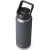 imageYETI Rambler 26 oz Bottle Vacuum Insulated Stainless Steel with Straw CapCharcoal