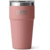 imageYETI Rambler 20 oz Stackable Tumbler Stainless Steel Vacuum Insulated with MagSlider LidSandstone Pink