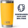 imageYETI Rambler 20 oz Stainless Steel Vacuum Insulated Tumbler wMagSlider LidAlpine Yellow