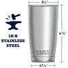 imageYETI Rambler 20 oz Stainless Steel Vacuum Insulated Tumbler wMagSlider LidFolds of Honor  White