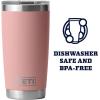 imageYETI Rambler 20 oz Stainless Steel Vacuum Insulated Tumbler wMagSlider LidSandstone Pink