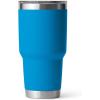 imageYETI Rambler 30 oz Stainless Steel Vacuum Insulated Tumbler wMagSlider Lid CharcoalBig Wave Blue