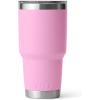 imageYETI Rambler 30 oz Stainless Steel Vacuum Insulated Tumbler wMagSlider Lid CharcoalPower Pink