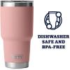 imageYETI Rambler 30 oz Stainless Steel Vacuum Insulated Tumbler wMagSlider Lid CharcoalSandstone Pink