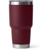 imageYETI Rambler 30 oz Stainless Steel Vacuum Insulated Tumbler wMagSlider Lid CharcoalWild Vine Red