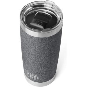 imageYETI Rambler 20 oz Stainless Steel Vacuum Insulated Tumbler wMagSlider LidBlack StoneTextured