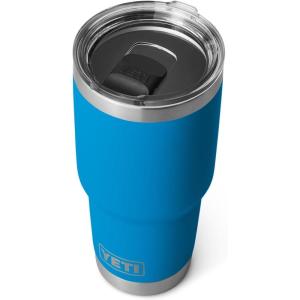 imageYETI Rambler 30 oz Stainless Steel Vacuum Insulated Tumbler wMagSlider Lid CharcoalBig Wave Blue