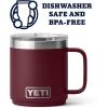 imageYETI Rambler 10 oz Stackable Mug Vacuum Insulated Stainless Steel with MagSlider Lid Big Sky BlueWild Vine Red
