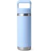 imageYETI Rambler 18 oz Bottle Vacuum Insulated Stainless Steel with Color Matching Straw Cap Firefly YellowBig Sky Blue