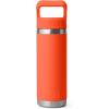 imageYETI Rambler 18 oz Bottle Vacuum Insulated Stainless Steel with Color Matching Straw Cap Firefly YellowPapaya