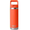 imageYETI Rambler 18 oz Bottle Vacuum Insulated Stainless Steel with Color Matching Straw Cap Firefly YellowPapaya