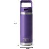 imageYETI Rambler 18 oz Bottle Vacuum Insulated Stainless Steel with Color Matching Straw Cap Firefly YellowPeak Purple