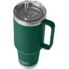 imageYETI Rambler 42 oz Straw Mug Vacuum Insulated Stainless Steel Big Sky BlueBlack Forest Green