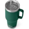 imageYETI Rambler 42 oz Straw Mug Vacuum Insulated Stainless Steel Big Sky BlueBlack Forest Green