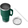 imageYETI Rambler 42 oz Straw Mug Vacuum Insulated Stainless Steel Big Sky BlueBlack Forest Green