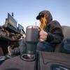 imageYETI Rambler 42 oz Straw Mug Vacuum Insulated Stainless Steel Big Sky BlueBlack Forest Green