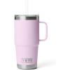 imageYETI Rambler 42 oz Straw Mug Vacuum Insulated Stainless Steel Big Sky BlueCherry Blossom  Textured