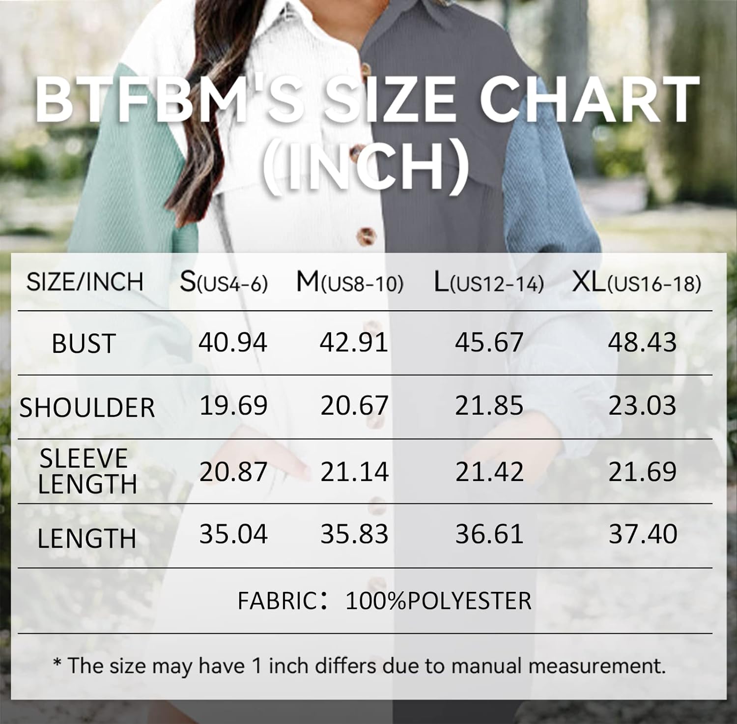 imageBTFBM Womens Corduroy Shacket Jacket Shirts Lapel Long Sleeve Oversized 2023 Fall Winter Button Down Shirt Dress PocketColorblock Blue