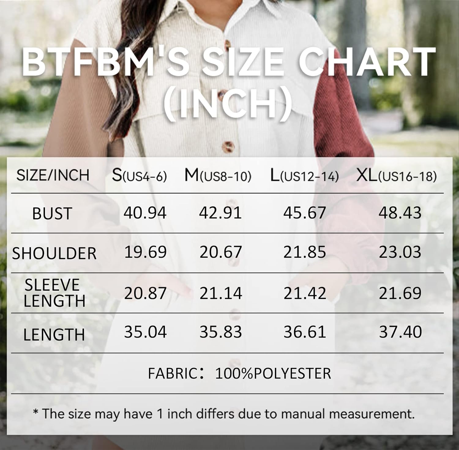 imageBTFBM Womens Corduroy Shacket Jacket Shirts Lapel Long Sleeve Oversized 2023 Fall Winter Button Down Shirt Dress PocketColorblock Brown