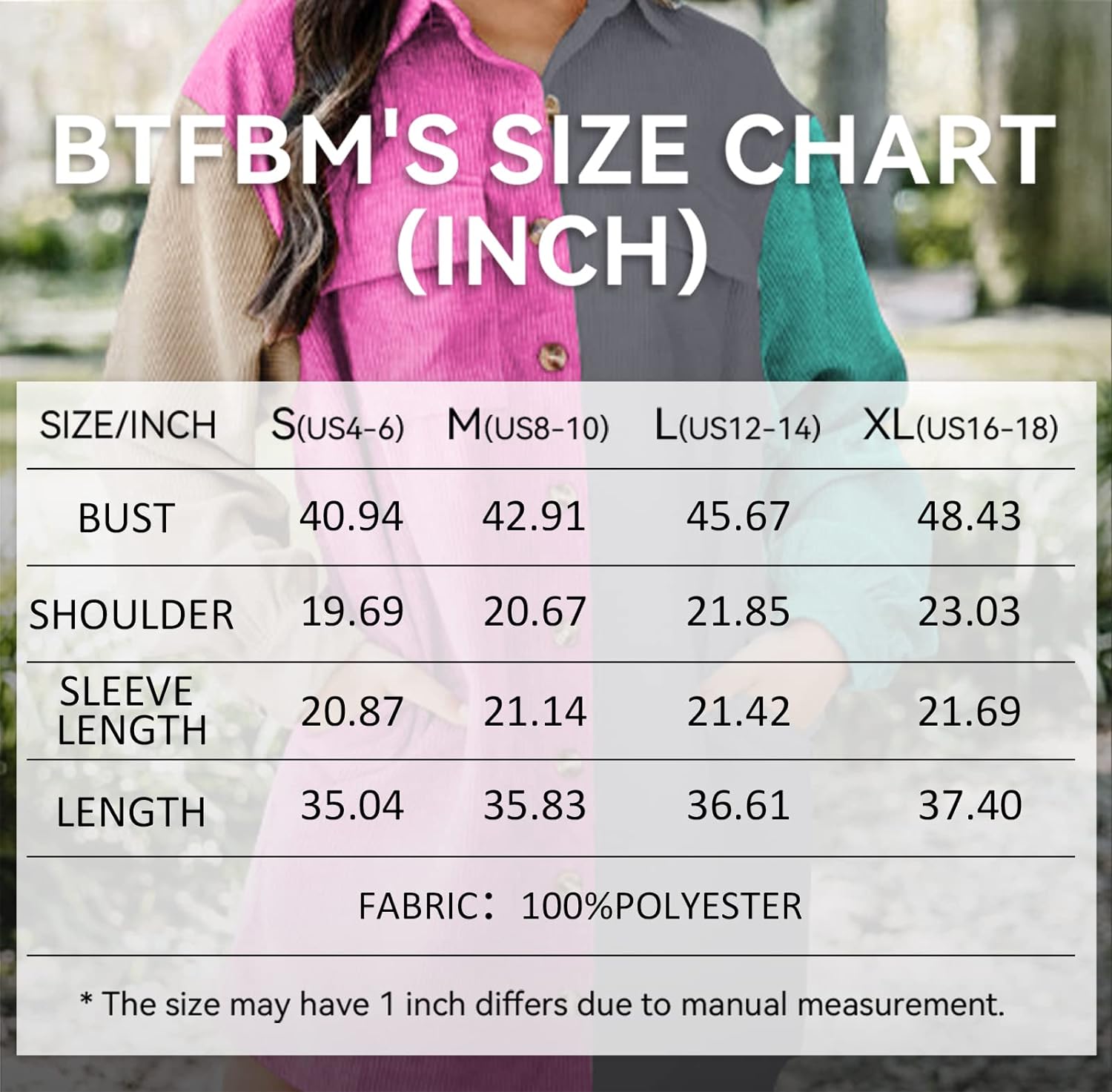 imageBTFBM Womens Corduroy Shacket Jacket Shirts Lapel Long Sleeve Oversized 2023 Fall Winter Button Down Shirt Dress PocketColorblock Grey Pink